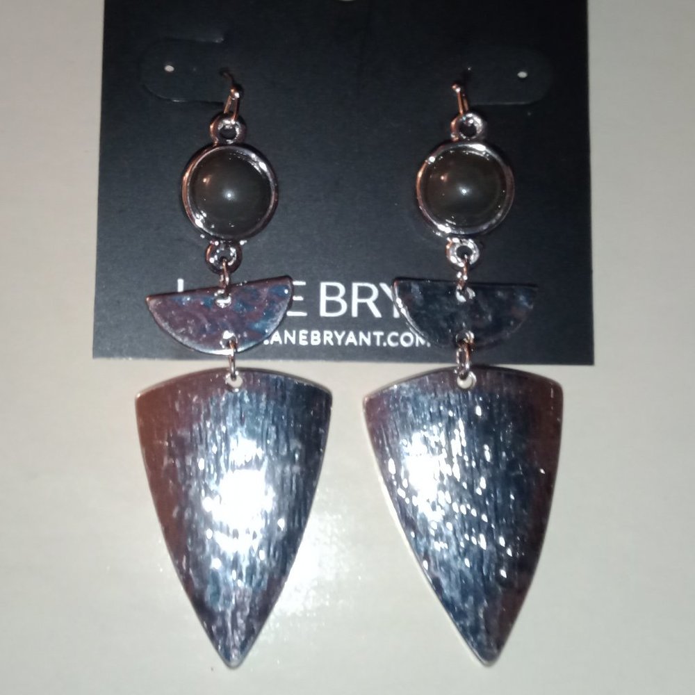 NWT Lane Bryant Silver Shield Drop Earrings